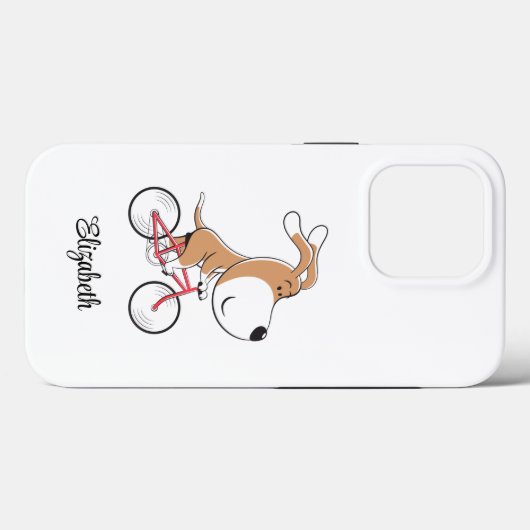漫画かわいい犬の子犬の自転車サイクリング Case-Mate iPhoneケース (裏面 (横))