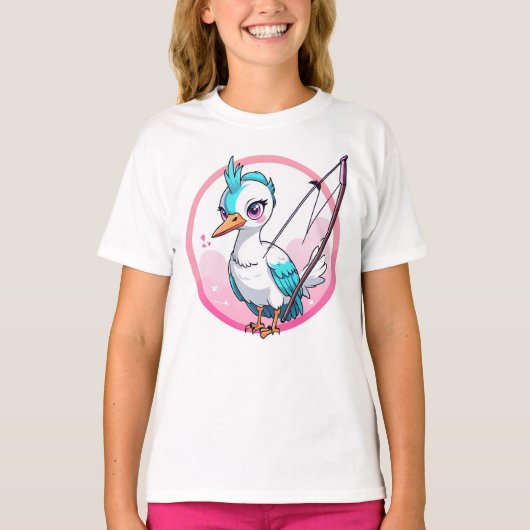 漫画かわいい白鳥 Tシャツ (正面)