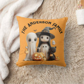 漫画かわいい魔女幽霊パンプキンスファミリーハロウィーン クッション (ブランケット)