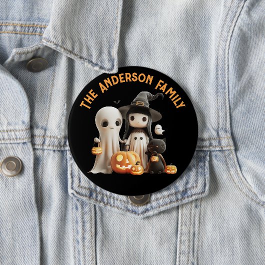 漫画かわいい魔女幽霊パンプキンスファミリーハロウィーン 缶バッジ (インサイチュ)