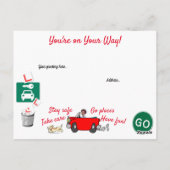 漫画がドライビングテストに合格パーソナライズされた ポストカード (裏面)