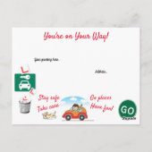 漫画がドライビングテストに合格パーソナライズされた ポストカード (裏面)