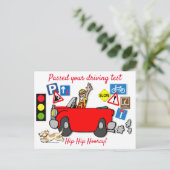 漫画がドライビングテストに合格 ポストカード (スタンド正面)