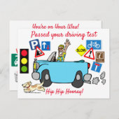 漫画がドライビングテストのはがきに合格 ポストカード (正面/裏面)