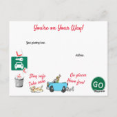 漫画がドライビングテストのはがきに合格 ポストカード (裏面)