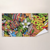 漫画がハワイをシームレスに見せる。背景  バスタオル (バスタオル)