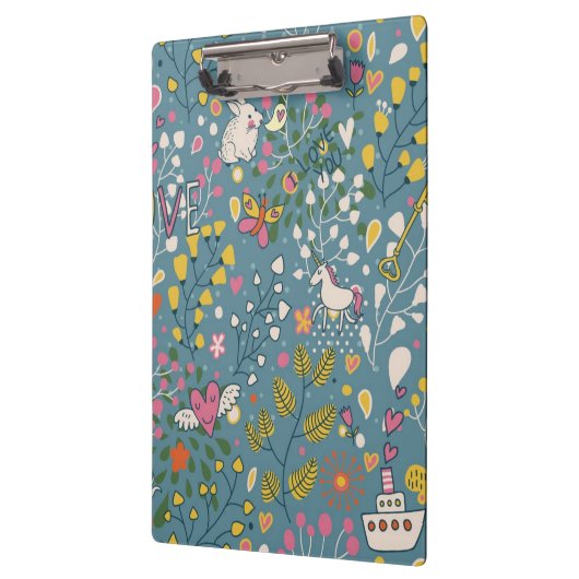 漫画が付いている抽象的でロマンチックなパターン クリップボード (左)