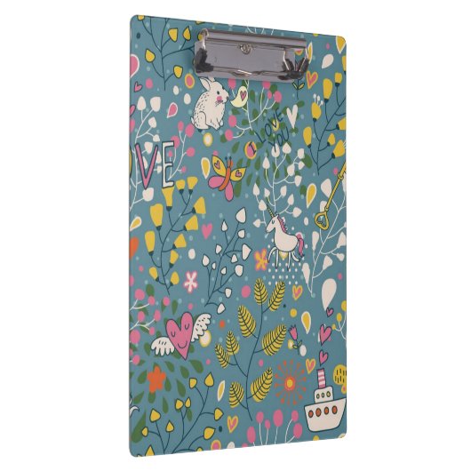 漫画が付いている抽象的でロマンチックなパターン クリップボード (右)