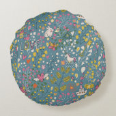 漫画が付いている抽象的でロマンチックなパターン ラウンドクッション (裏面)