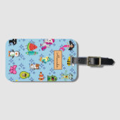 漫画が可愛い青い子ども漫画を引き付ける ラゲッジタグ (正面横)