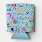 漫画が可愛い青い子ども漫画を引き付ける 缶クーラー (裏面)