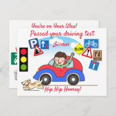 漫画が運転試験に合格しまパーソナライズされたした ポストカード (正面/裏面)