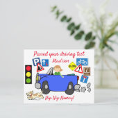 漫画が運転試験に合格しまパーソナライズされたした ポストカード (スタンド正面)