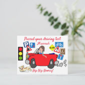 漫画が運転試験のポストカに合格パーソナライズされたした ポストカード (スタンド正面)