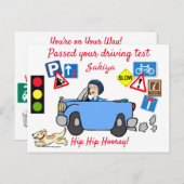 漫画が運転試験のポストカに合格パーソナライズされたした ポストカード (正面/裏面)