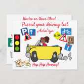 漫画が運転試験のポストカに合格パーソナライズされたした ポストカード (正面/裏面)