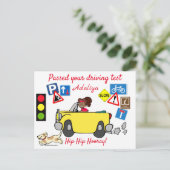 漫画が運転試験のポストカに合格パーソナライズされたした ポストカード (スタンド正面)