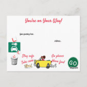 漫画が運転試験のポストカに合格パーソナライズされたした ポストカード (裏面)