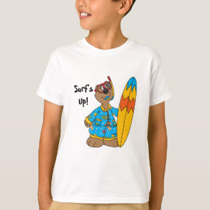 漫画くまの上の波 Tシャツ