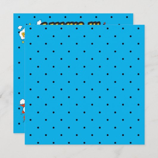 漫画すごいヒーローベビーシャワーボーイ招待状 招待状 (正面/裏面)