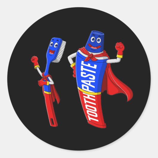 漫画すごいヒーロー歯ブラシ及び歯磨き粉 ラウンドシール (正面)