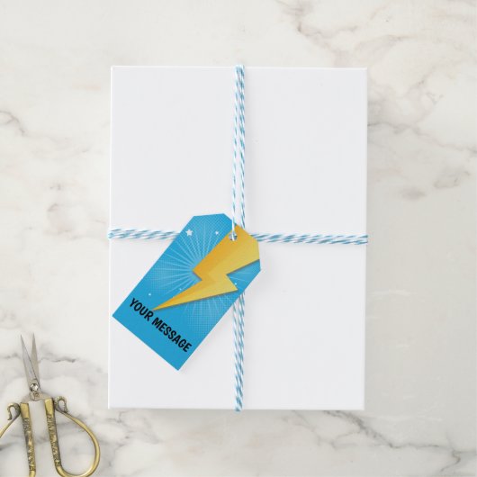 漫画すごいヒーロー誕生日メッセージカード ギフトタグ (より糸付き)