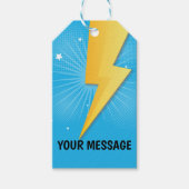 漫画すごいヒーロー誕生日メッセージカード ギフトタグ (正面)