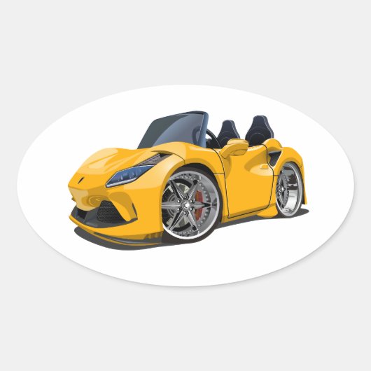 漫画すごい車 楕円形シール (正面)