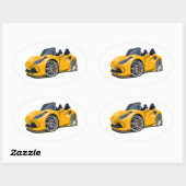 漫画すごい車 楕円形シール (シート)