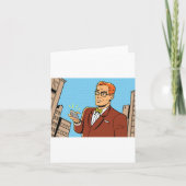 漫画で携帯電話を持った人 カード (正面)