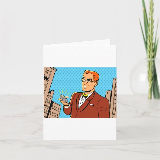 漫画で携帯電話を持った人 カード