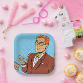 漫画で携帯電話を持った人 ペーパープレート (パーティー)