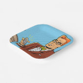 漫画で携帯電話を持った人 ペーパープレート (傾斜あり)