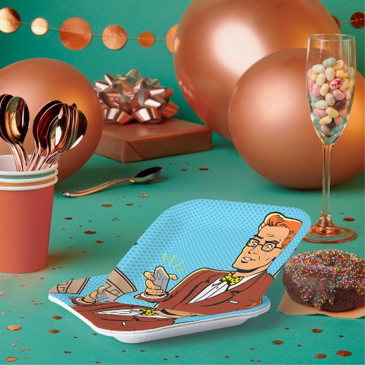 漫画で携帯電話を持った人 ペーパープレート