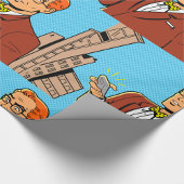 漫画で携帯電話を持った人 ラッピングペーパー