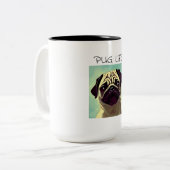 漫画と大切最も可愛いPugマグカップポートレート ツートーンマグカップ (正面左)
