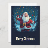 漫画にこやかなサンタクロース シーズンカード (正面/裏面)