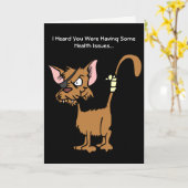 漫画によって傷つけられる猫の挨拶から井戸をすぐに得て下さい カード (黄色い花)