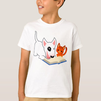 漫画のいじめと子猫とブックキッズTシャツ Tシャツ