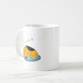 漫画のいびきをかく小犬のマグ コーヒーマグカップ (正面左)