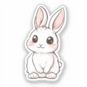 漫画のうさぎイラストレーション シール (正面)