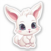 漫画のうさぎイラストレーション シール (正面)