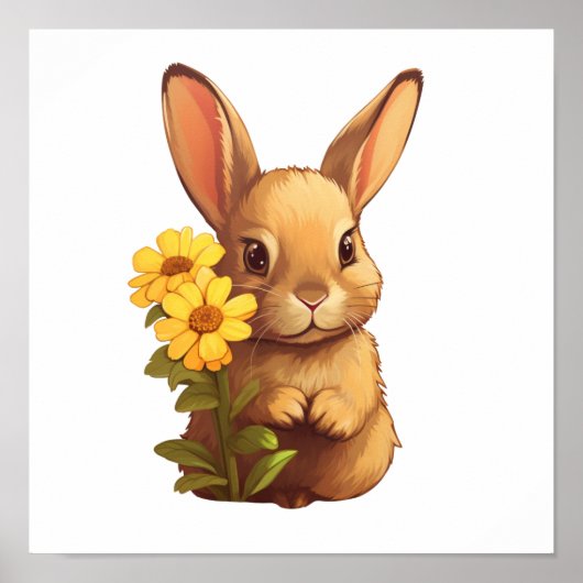 漫画のうさぎイラストレーション ポスター (正面)