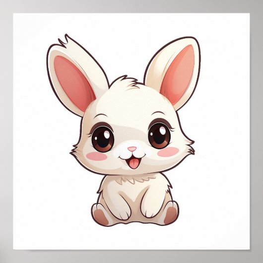 漫画のうさぎイラストレーション ポスター (正面)