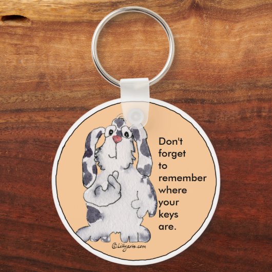 漫画のうさぎ可愛いパーソナライズされたキーチェーン キーホルダー (正面)