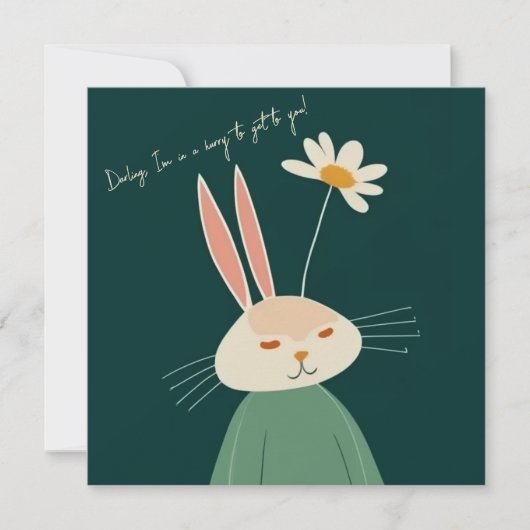 漫画のうさぎ、バレンタインデー サンキューカード (正面)