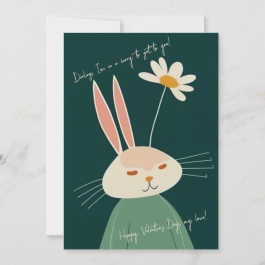 漫画のうさぎ、バレンタインデー シーズンカード (正面)