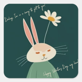 漫画のうさぎ、バレンタインデー スクエアシール