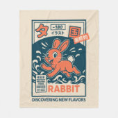 漫画のうさぎ フリースブランケット (正面)