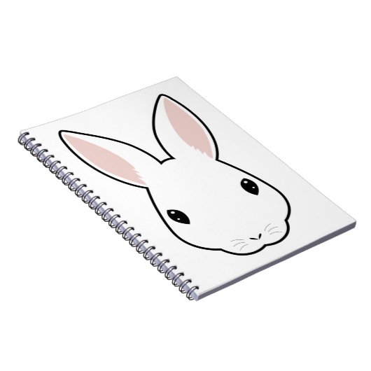 漫画のおもしろいうさぎ顔のアイコンの頭 ノートブック (右側)